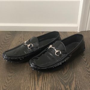 Authentic patent leather moccasins